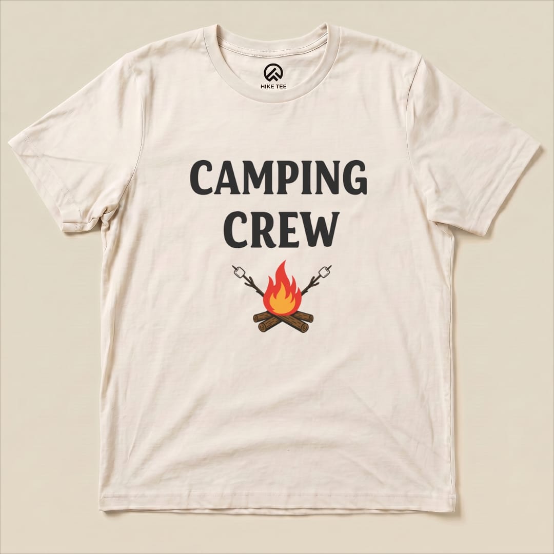 Camping Crew Shirt Hike Tee T-Shirt Natural / S