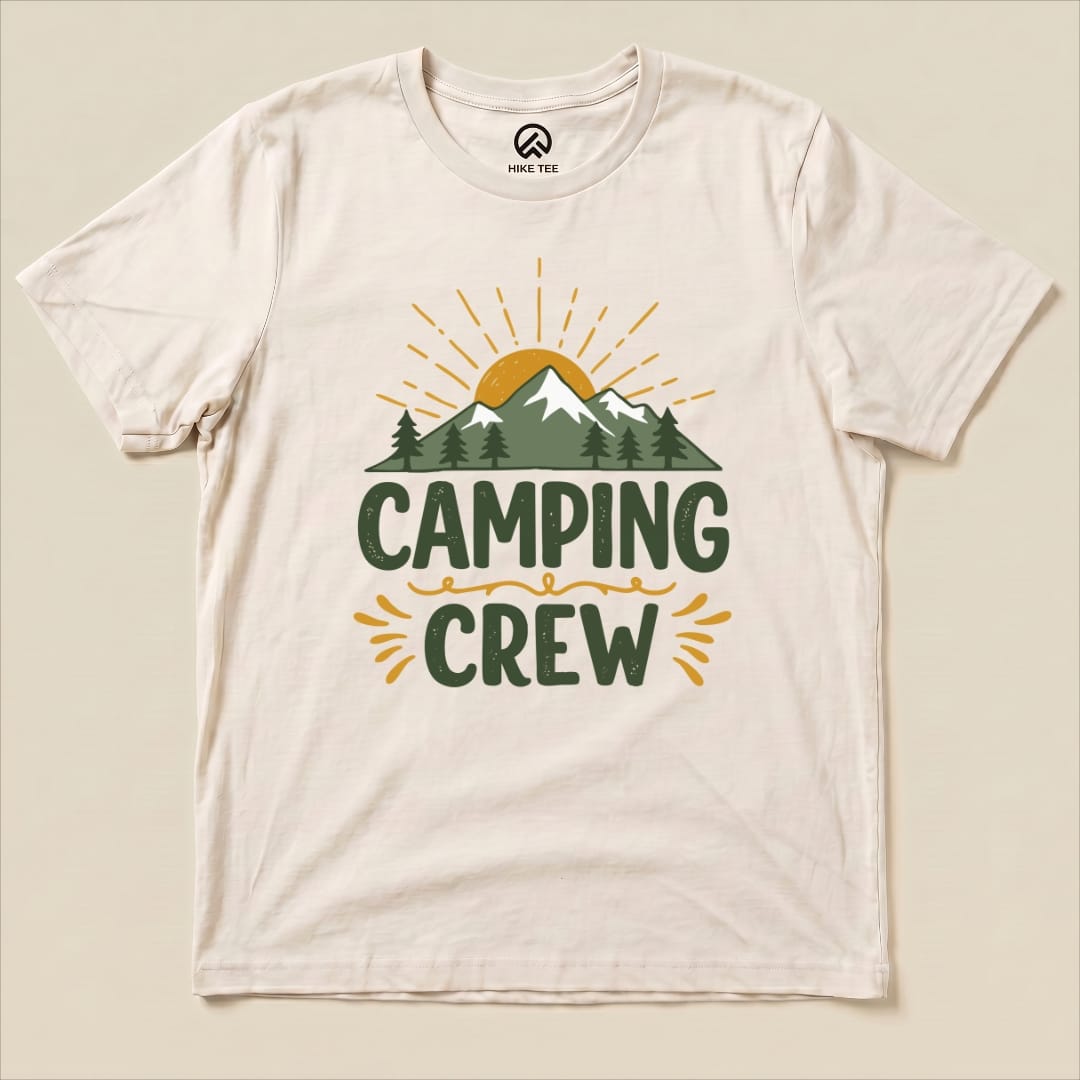 Camping Crew Shirt Hike Tee T-Shirt Natural / S