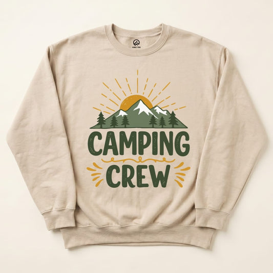 Camping Crew Sweatshirt Hike Tee Sweatshirt Sand / S