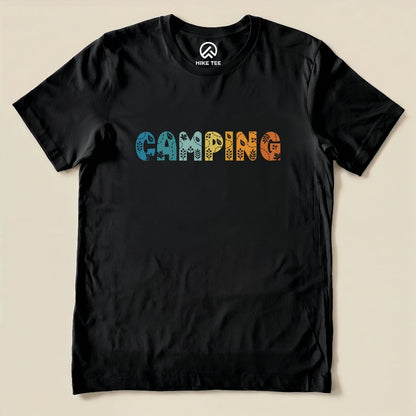 Camping Floral Shirt Hike Tee T-Shirt Black / S