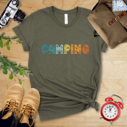 Printify T-Shirt Military Green / S Camping Floral Shirt