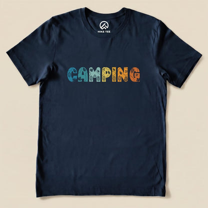 Camping Floral Shirt Hike Tee T-Shirt Navy / S