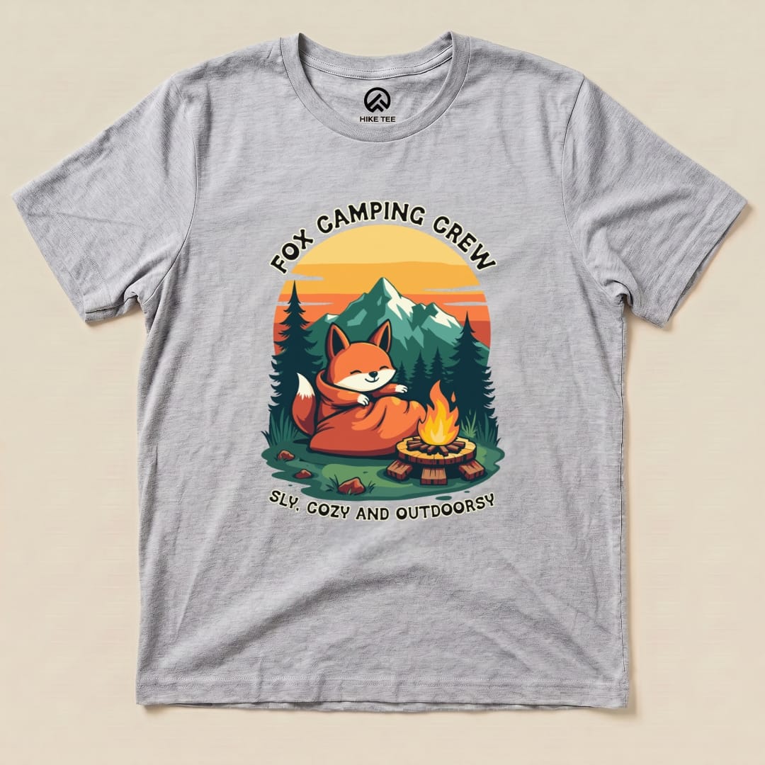 Camping Fox Shirt Hike Tee T-Shirt Athletic Heather / S
