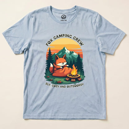 Camping Fox Shirt Hike Tee T-Shirt Baby Blue / S
