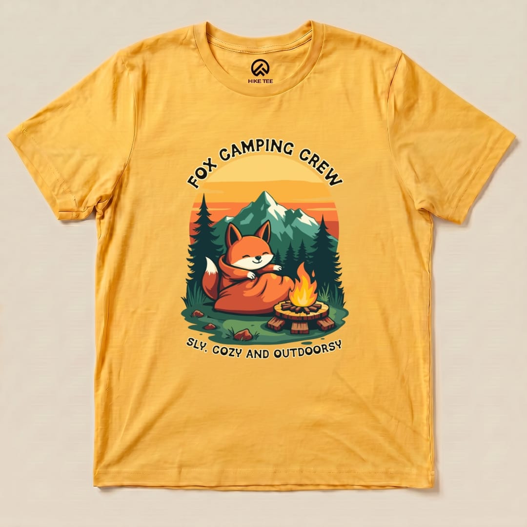 Camping Fox Shirt Hike Tee T-Shirt Gold / S