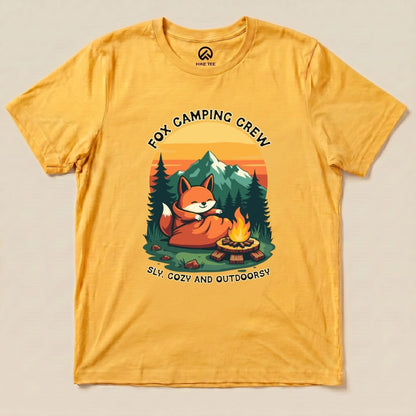 Camping Fox Shirt Hike Tee T-Shirt Gold / S