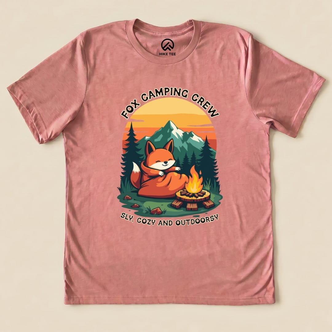 Camping Fox Shirt Hike Tee T-Shirt Heather Mauve / S