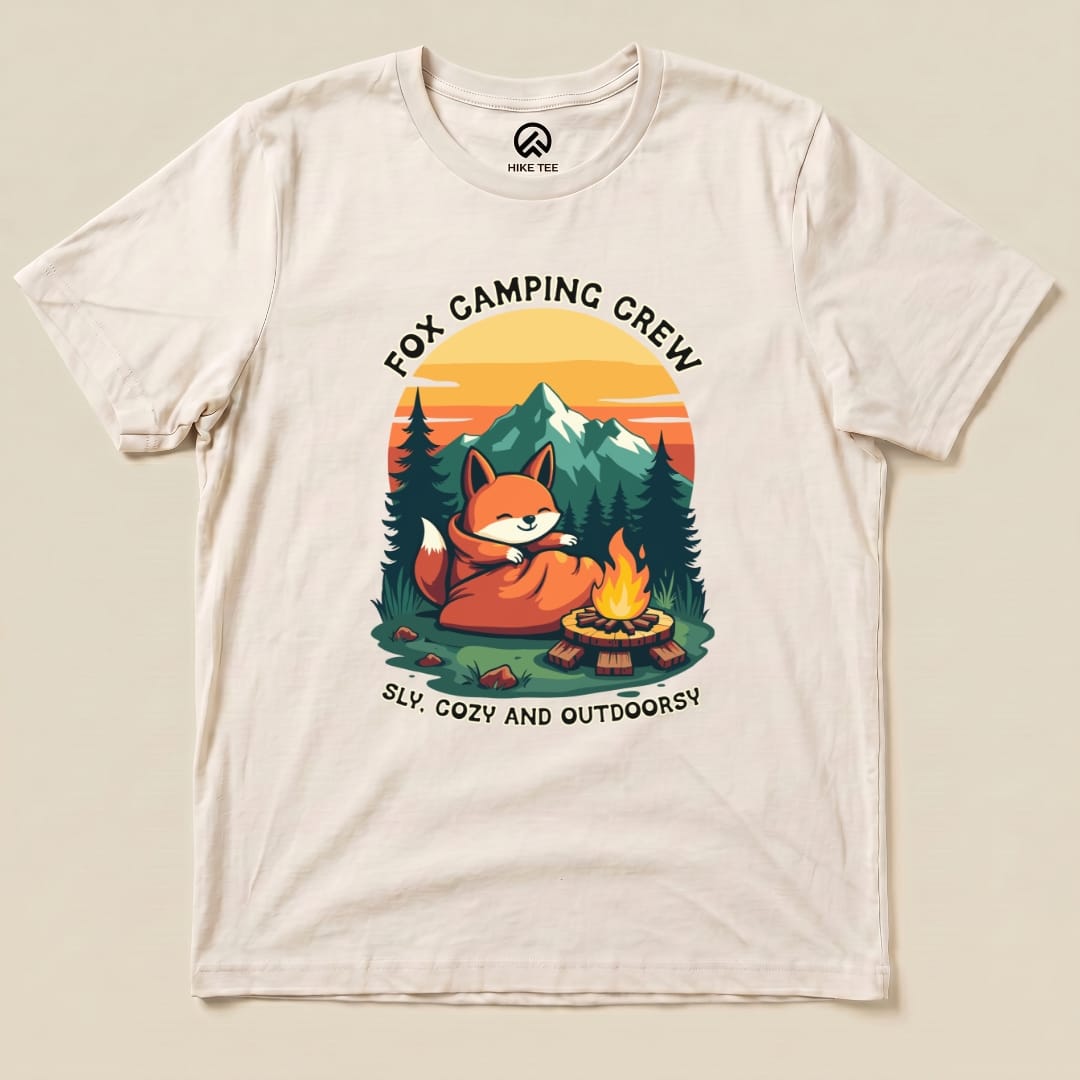 Camping Fox Shirt Hike Tee T-Shirt Natural / S
