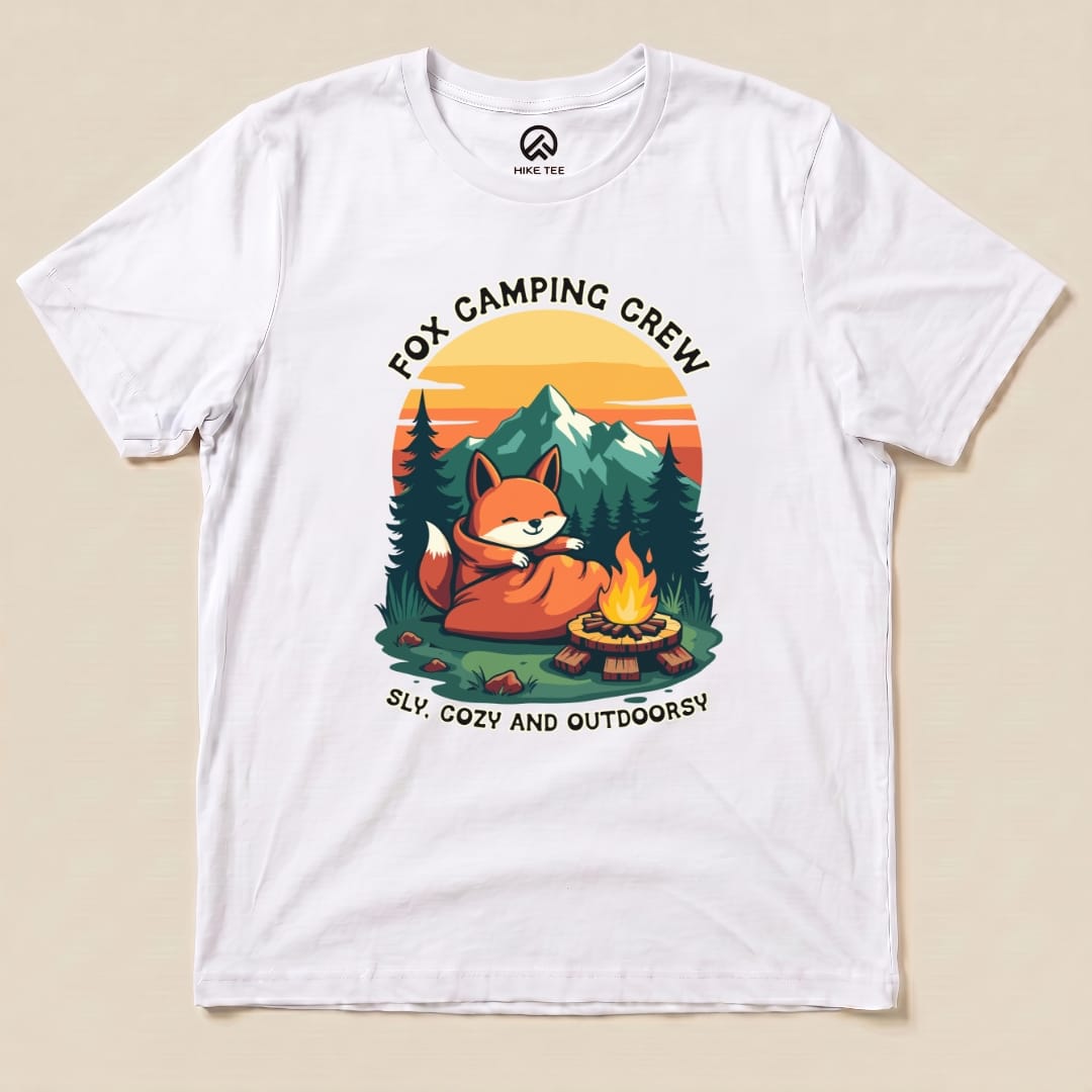 Camping Fox Shirt Hike Tee T-Shirt White / S