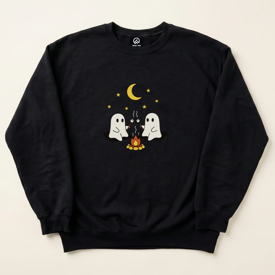 Camping Ghosts Sweatshirt Hike Tee Sweatshirt Black / S