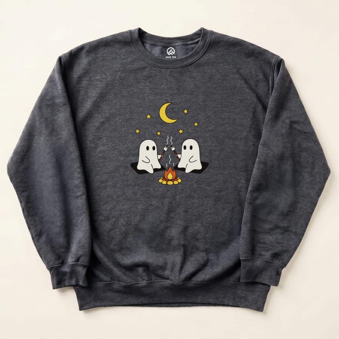 Camping Ghosts Sweatshirt Hike Tee Sweatshirt Dark Heather / S