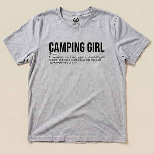 Hike Tee T-Shirt Athletic Heather / S Camping  Girl Definition Shirt