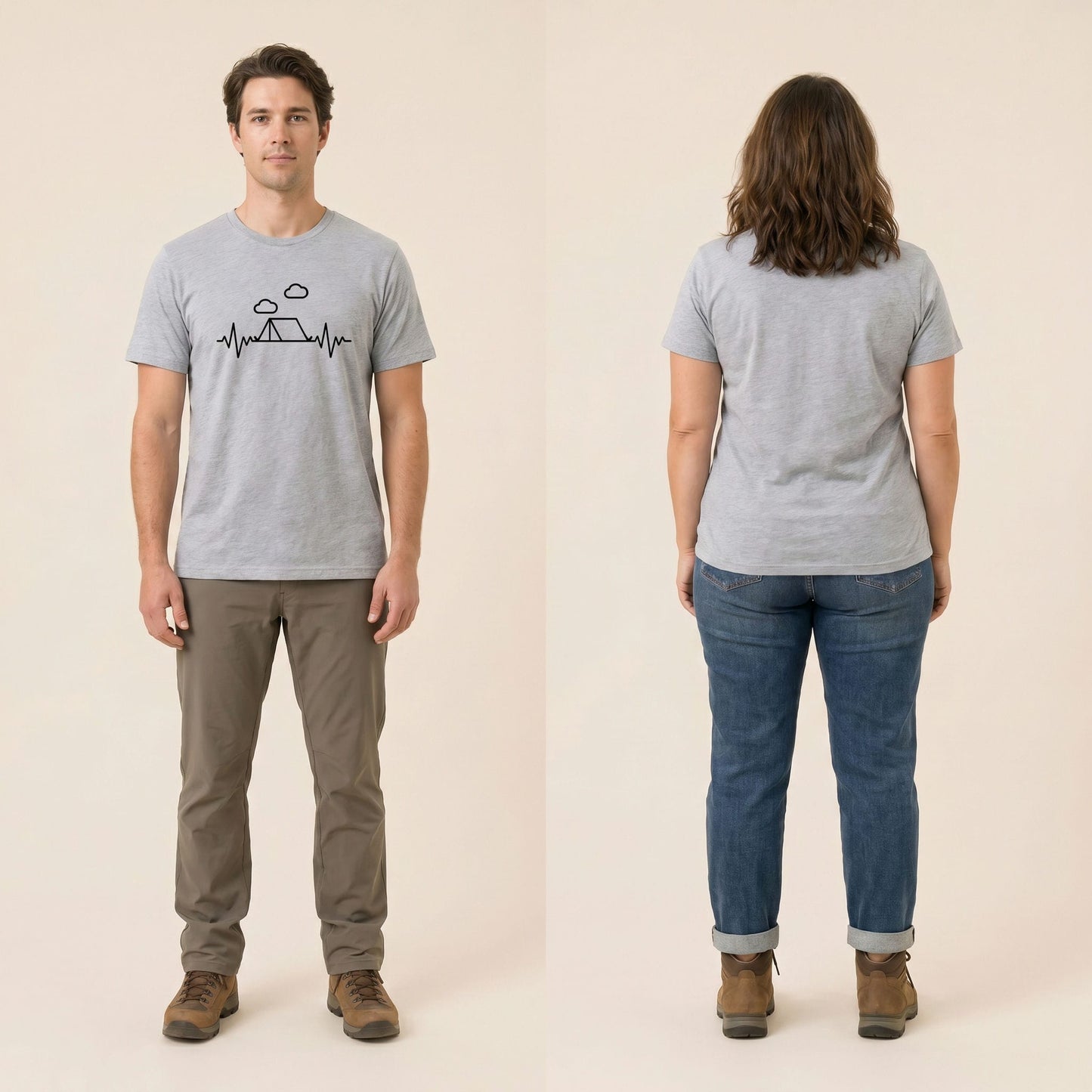 Camping Heart Rate Shirt Hike Tee T-Shirt