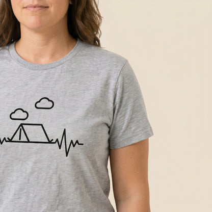 Camping Heart Rate Shirt Hike Tee T-Shirt