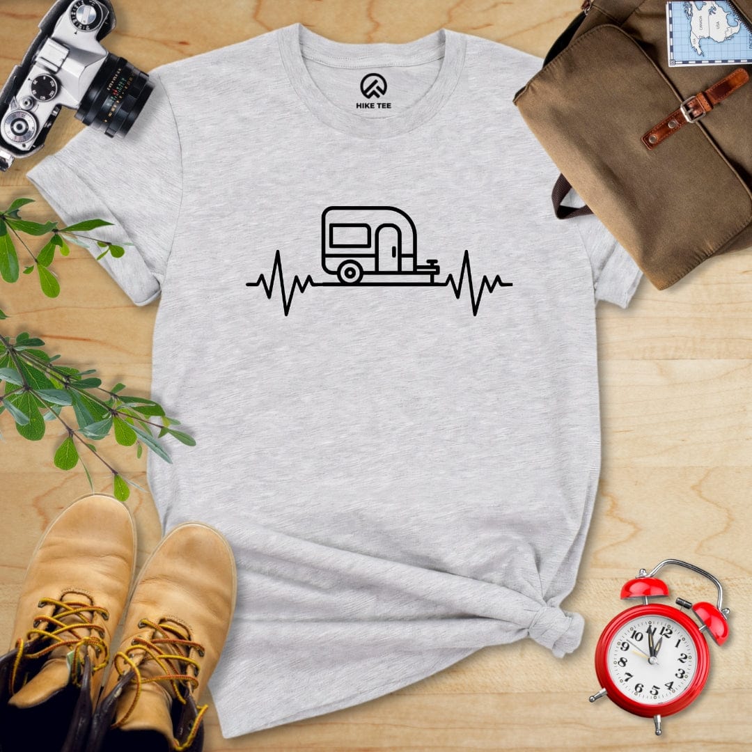 Hike Tee T-Shirt Athletic Heather / S Camping Heart Rate Shirt