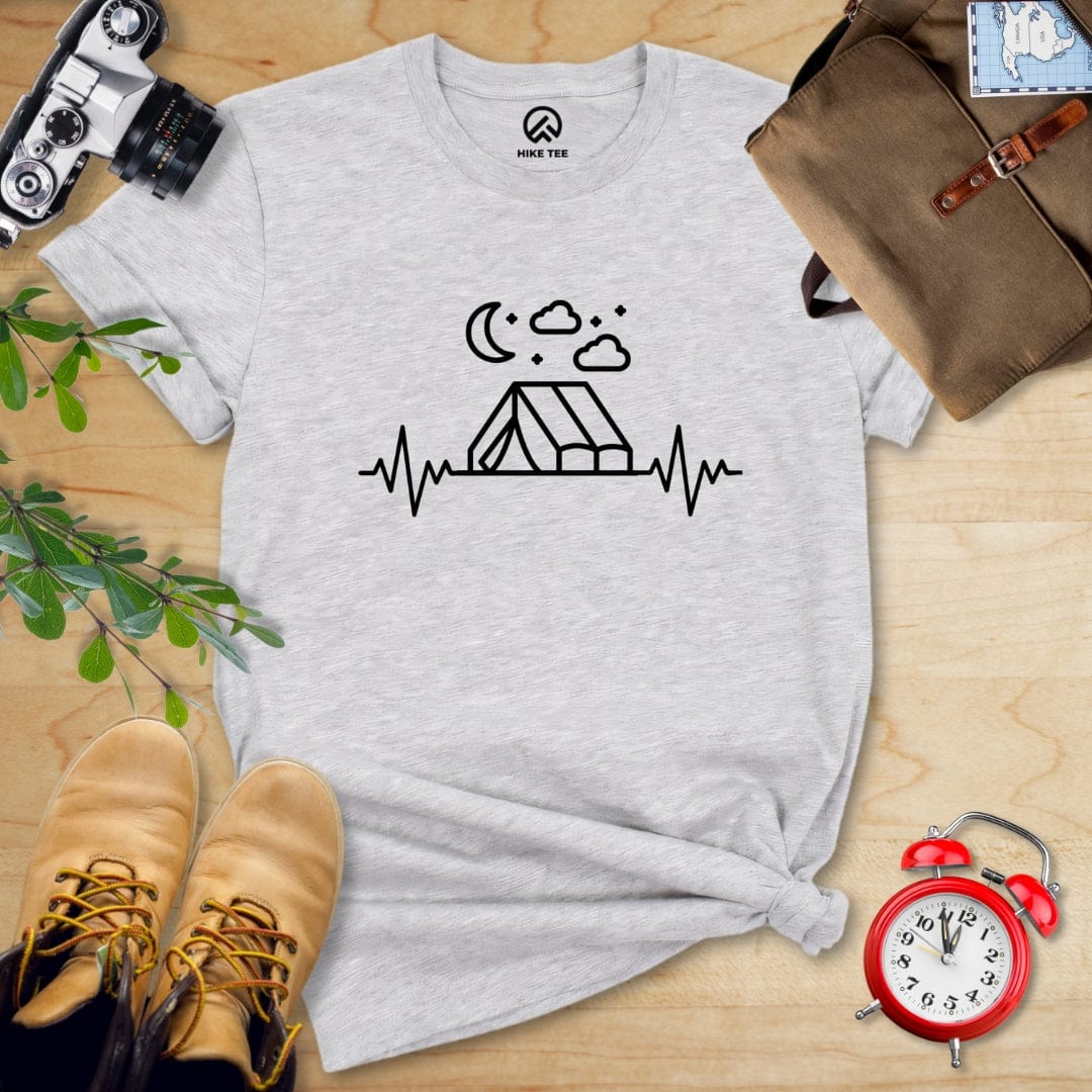 Hike Tee T-Shirt Athletic Heather / S Camping Heart Rate Shirt