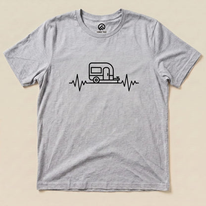 Camping Heart Rate Shirt Hike Tee T-Shirt Athletic Heather / S