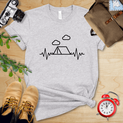 Printify T-Shirt Athletic Heather / S Camping Heart Rate Shirt