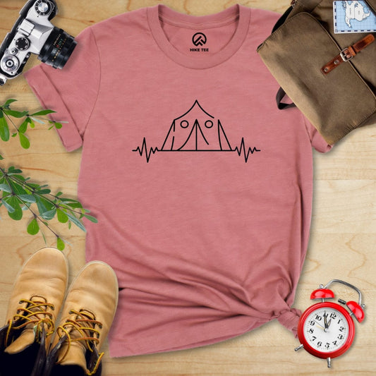 Hike Tee T-Shirt Heather Mauve / S Camping Heart Rate Shirt
