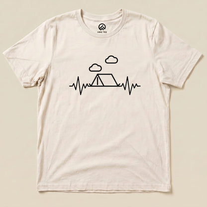 Camping Heart Rate Shirt Hike Tee T-Shirt Natural / S