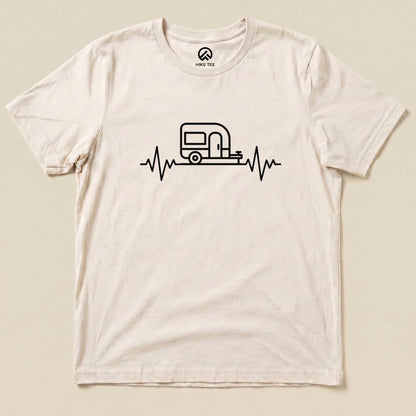 Camping Heart Rate Shirt Hike Tee T-Shirt Natural / S