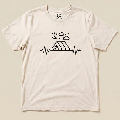 Camping Heart Rate Shirt Hike Tee T-Shirt Natural / S
