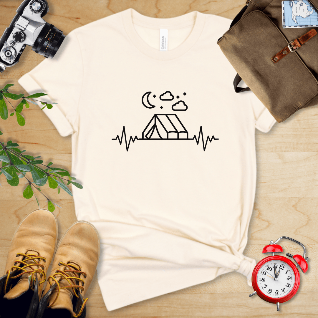 Printify T-Shirt Natural / S Camping Heart Rate Shirt