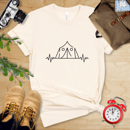 Printify T-Shirt Natural / S Camping Heart Rate Shirt