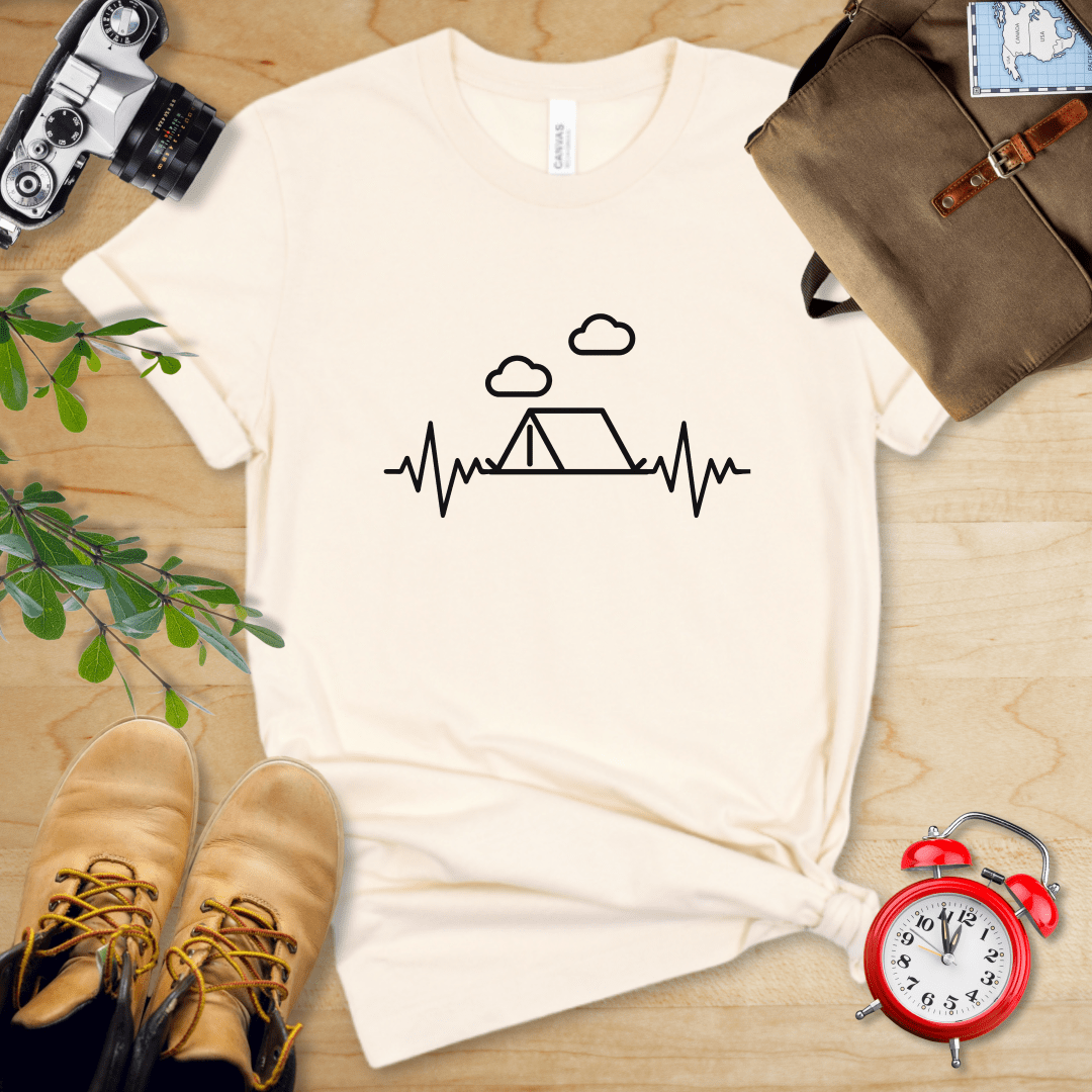 Printify T-Shirt Natural / S Camping Heart Rate Shirt