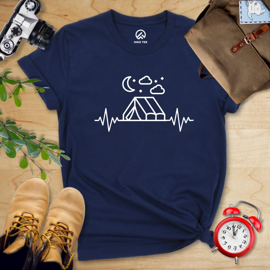 Hike Tee T-Shirt Navy / S Camping Heart Rate Shirt
