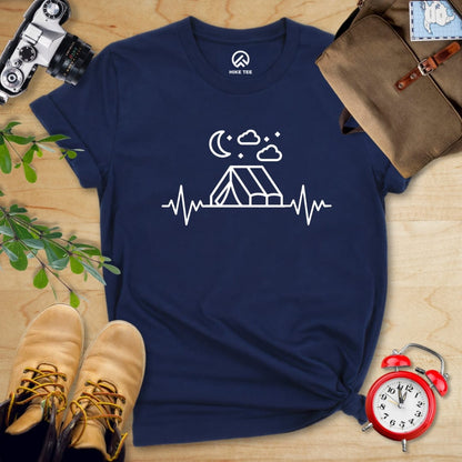 Hike Tee T-Shirt Navy / S Camping Heart Rate Shirt