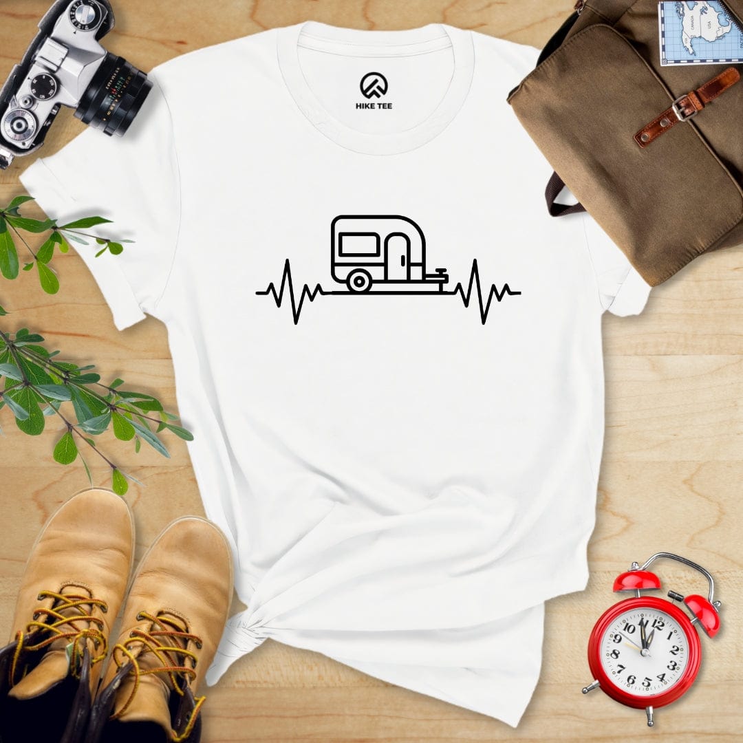 Hike Tee T-Shirt White / S Camping Heart Rate Shirt
