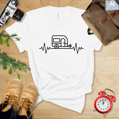 Printify T-Shirt White / S Camping Heart Rate Shirt