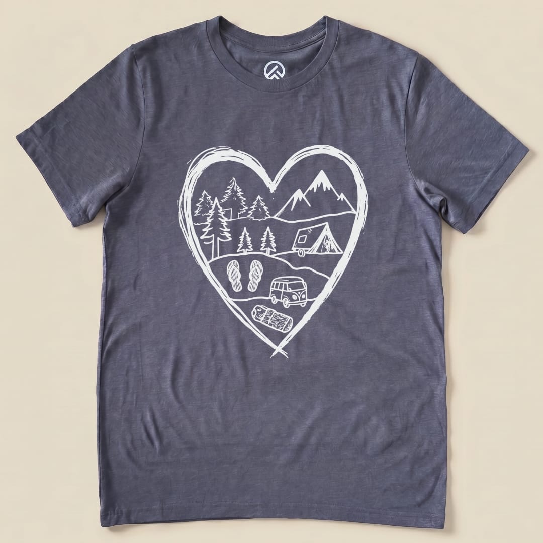 Camping Heart Shirt Hike Tee T-Shirt