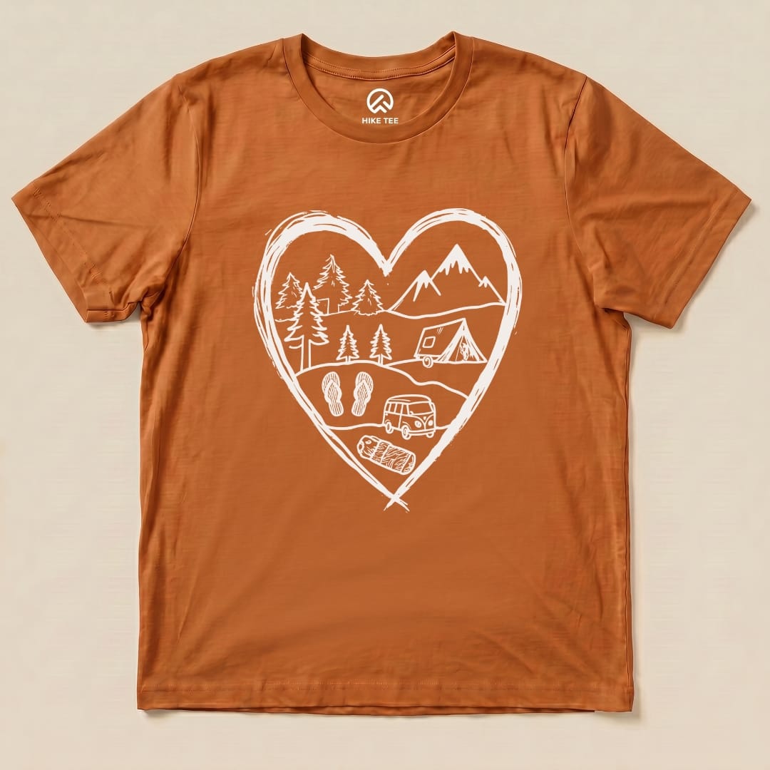 Camping Heart Shirt Hike Tee T-Shirt Autumn / S