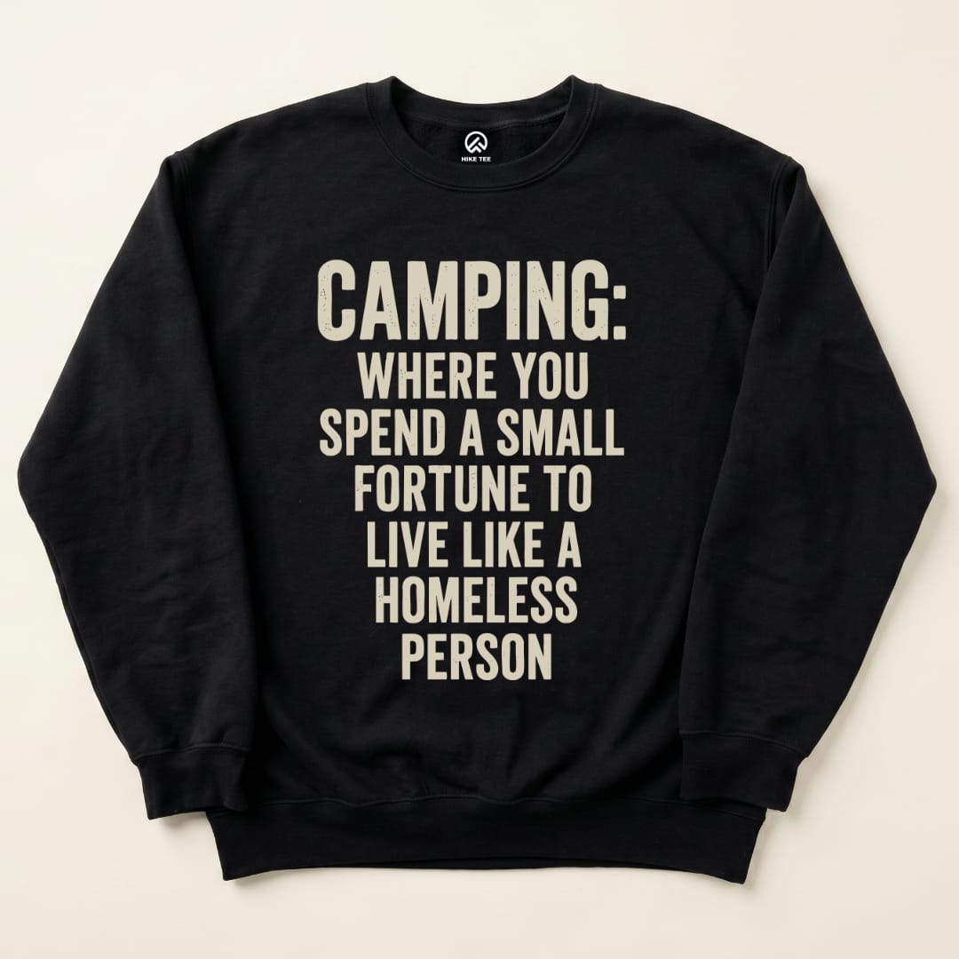 Camping Homeless Sweatshirt in Black