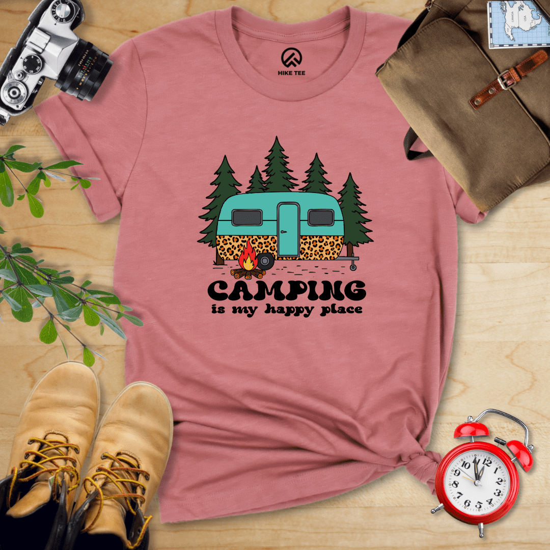Hike Tee T-Shirt Heather Mauve / S Camping is My Happy Place Shirt
