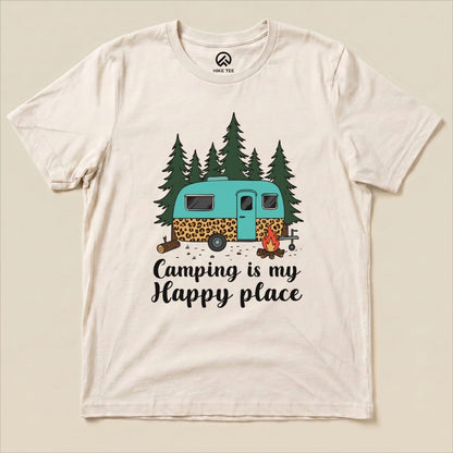 Camping is my Happy Place Shirt Hike Tee T-Shirt Natural / S