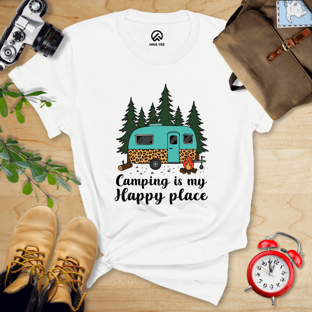 Hike Tee T-Shirt White / S Camping is my Happy Place Shirt