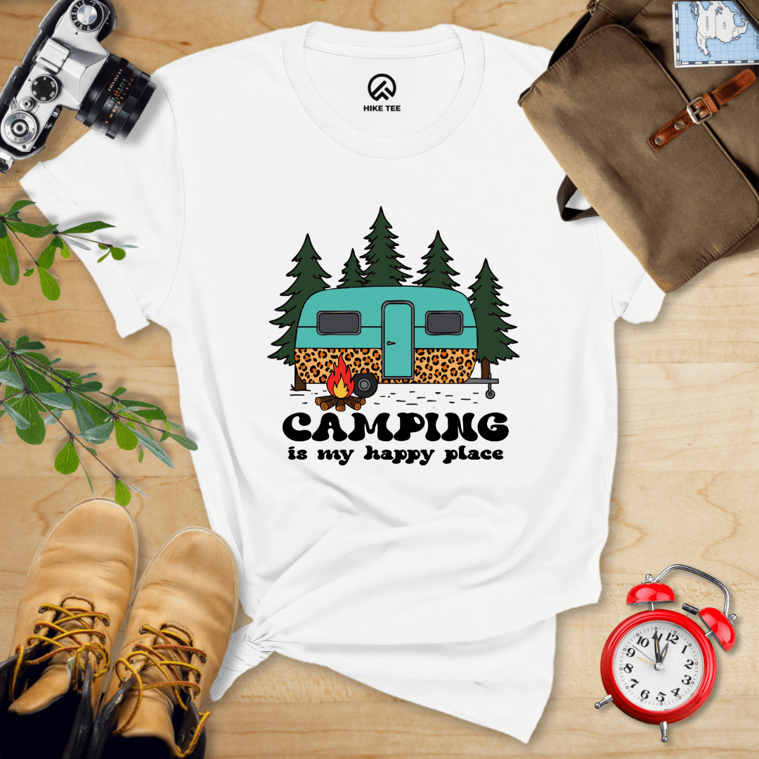 Hike Tee T-Shirt White / S Camping is My Happy Place Shirt