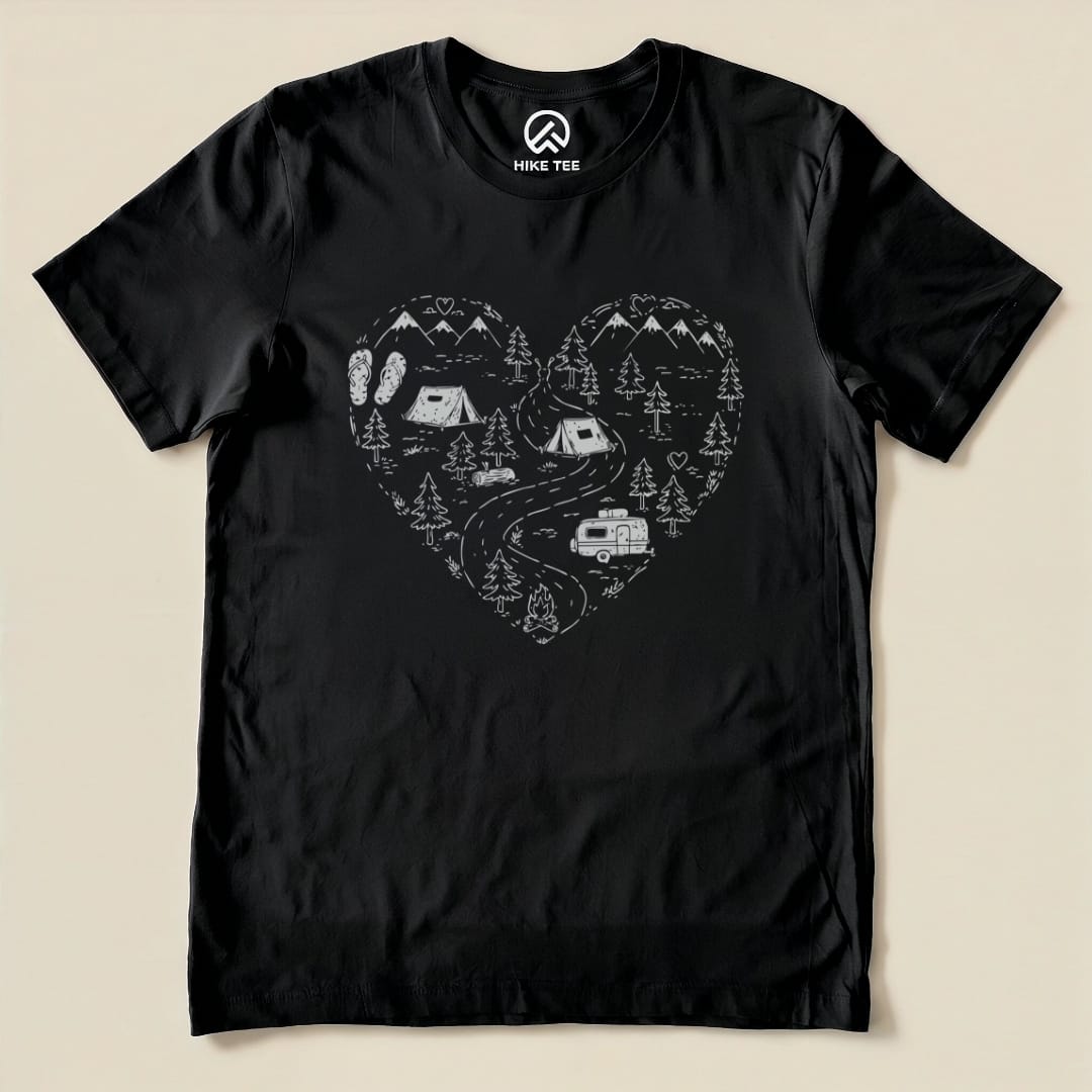 Hike Tee T-Shirt Black / S Camping Lover Shirt