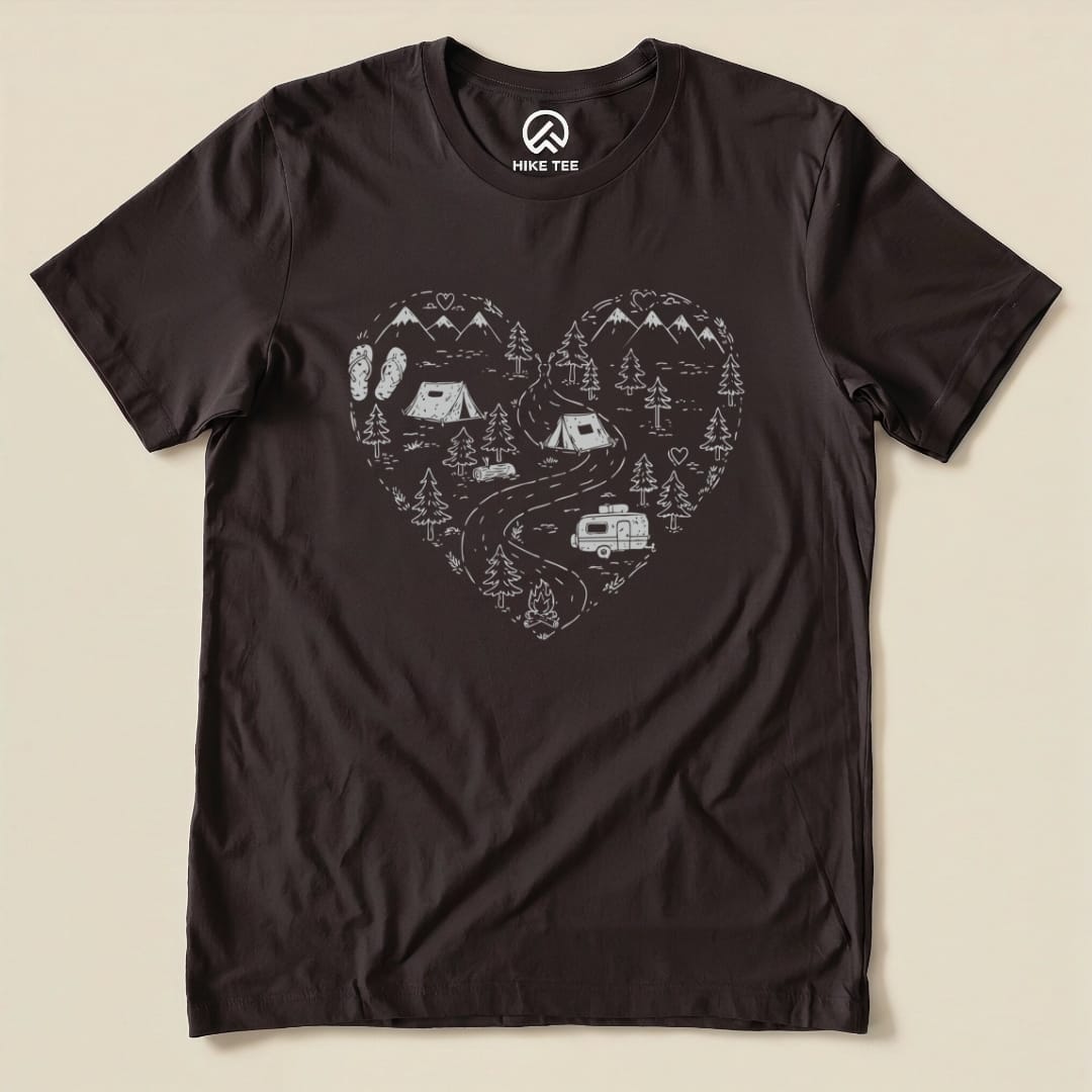 Hike Tee T-Shirt Brown / S Camping Lover Shirt
