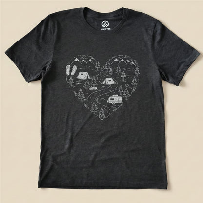 Hike Tee T-Shirt Dark Grey Heather / S Camping Lover Shirt