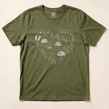 Hike Tee T-Shirt Military Green / S Camping Lover Shirt