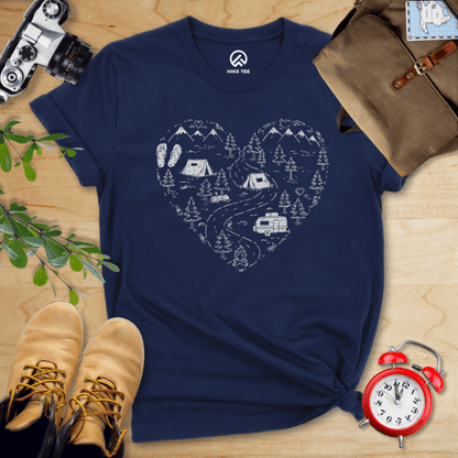 Hike Tee T-Shirt Navy / S Camping Lover Shirt
