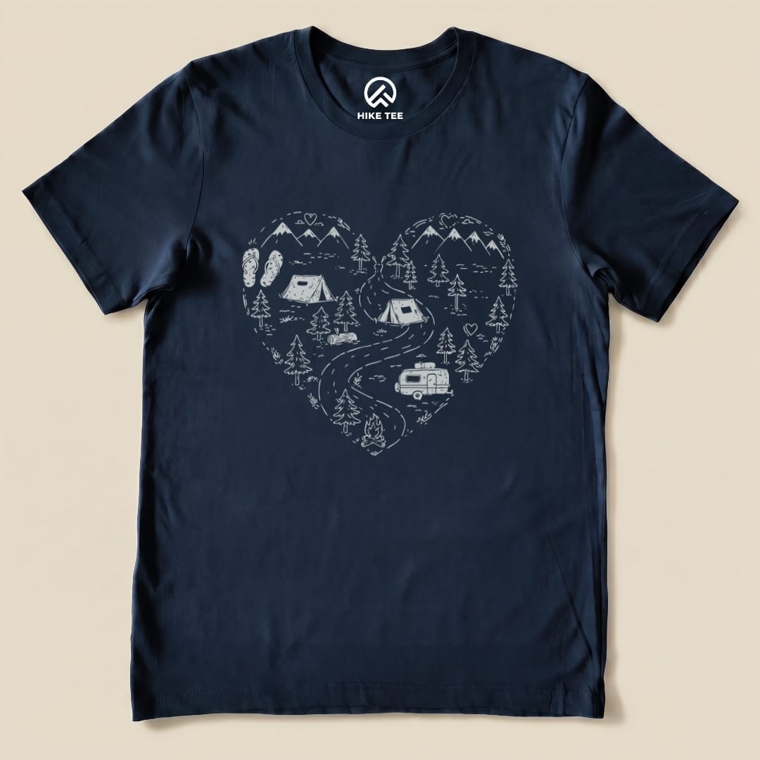 Hike Tee T-Shirt Navy / S Camping Lover Shirt
