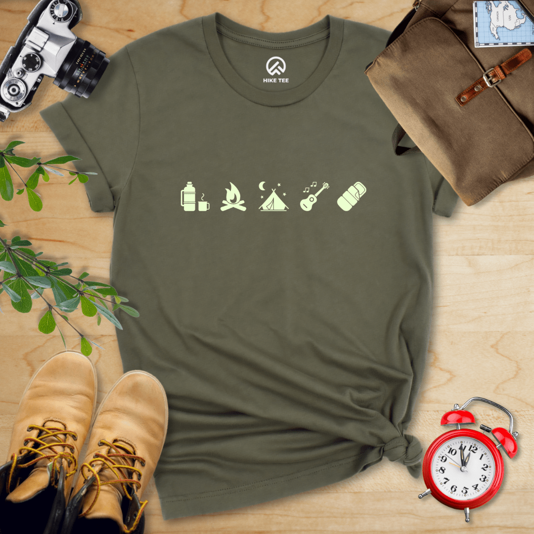 Hike Tee T-Shirt Military Green / S Camping Mini Shirt