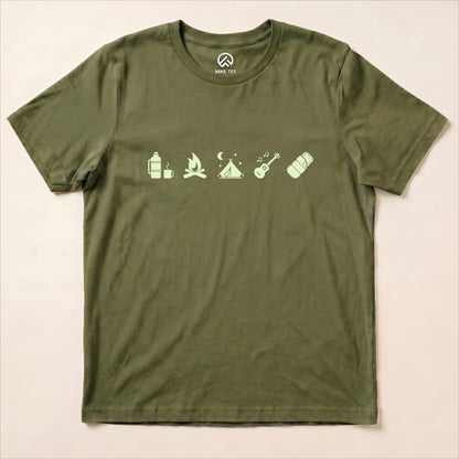 Camping Mini Shirt Hike Tee T-Shirt Military Green / S