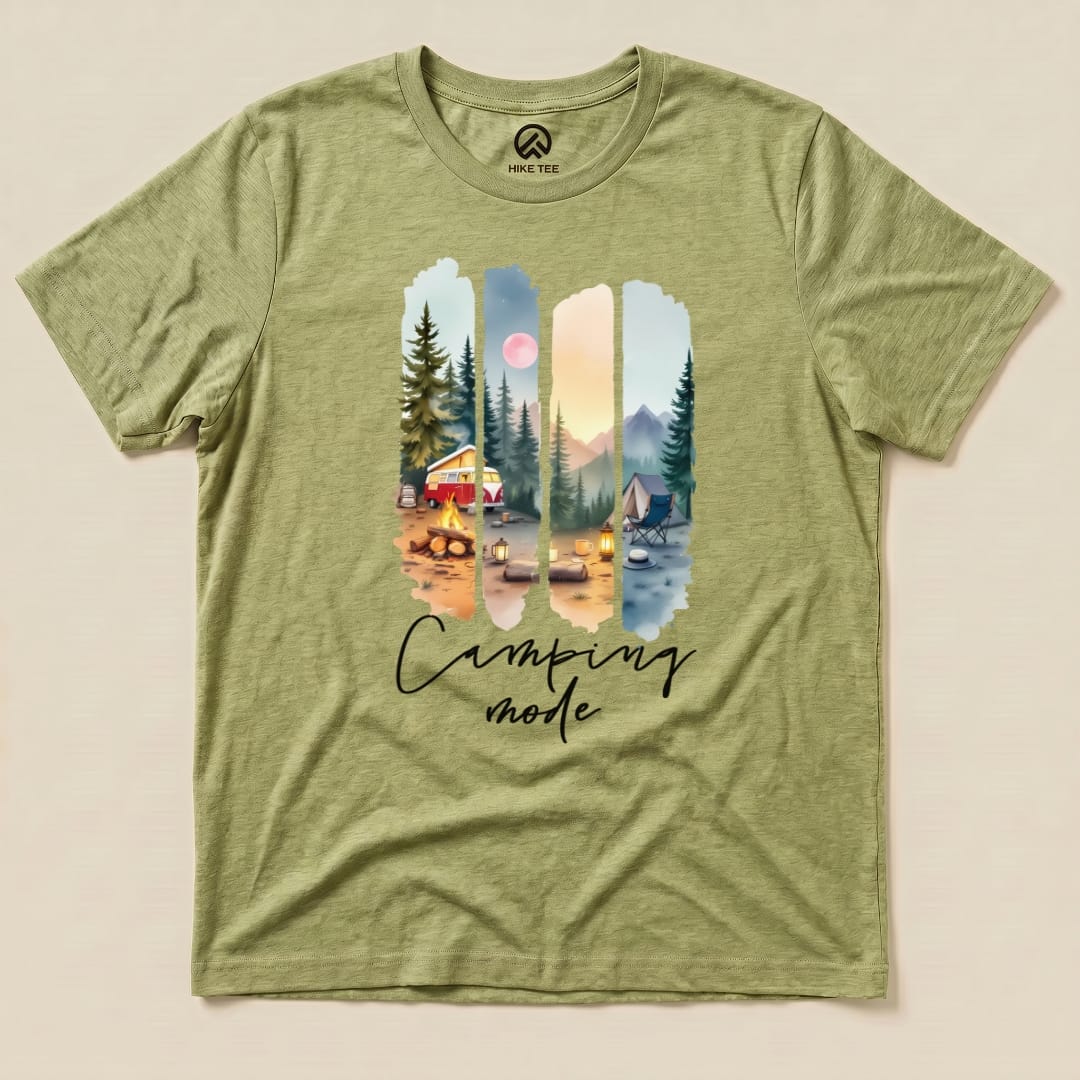 Hike Tee T-Shirt Heather Green / S Camping mode Shirt