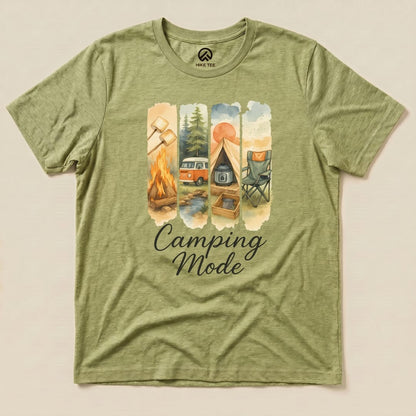 Hike Tee T-Shirt Heather Green / S Camping Mode Shirt